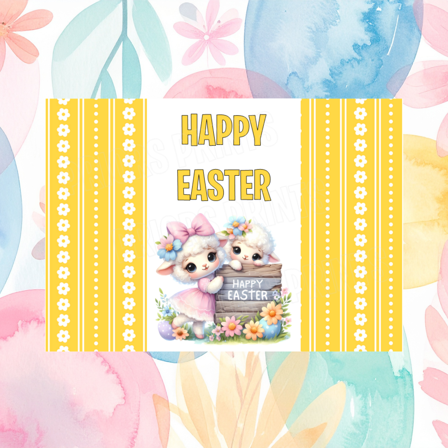 Cute Sheep Easter Chocolate Bar Wrapper