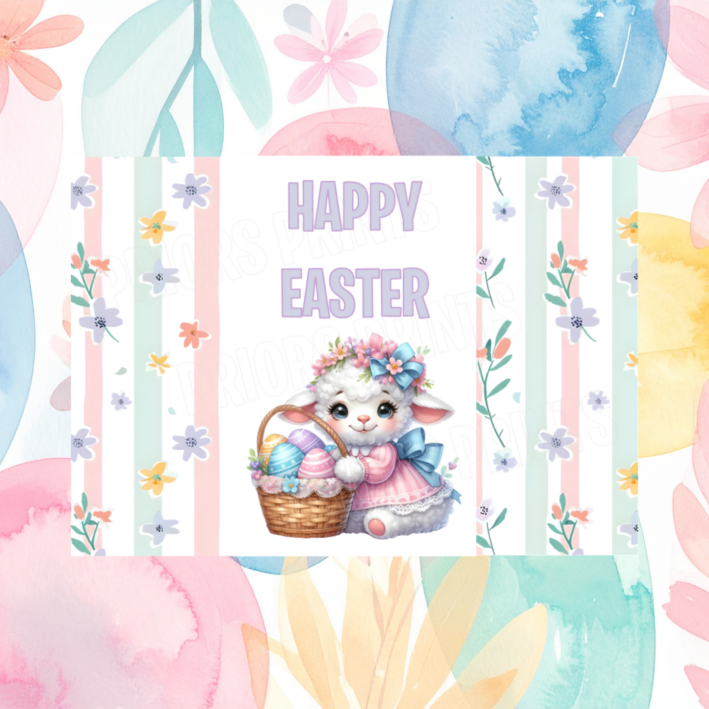 Cute Sheep Easter Chocolate Bar Wrapper