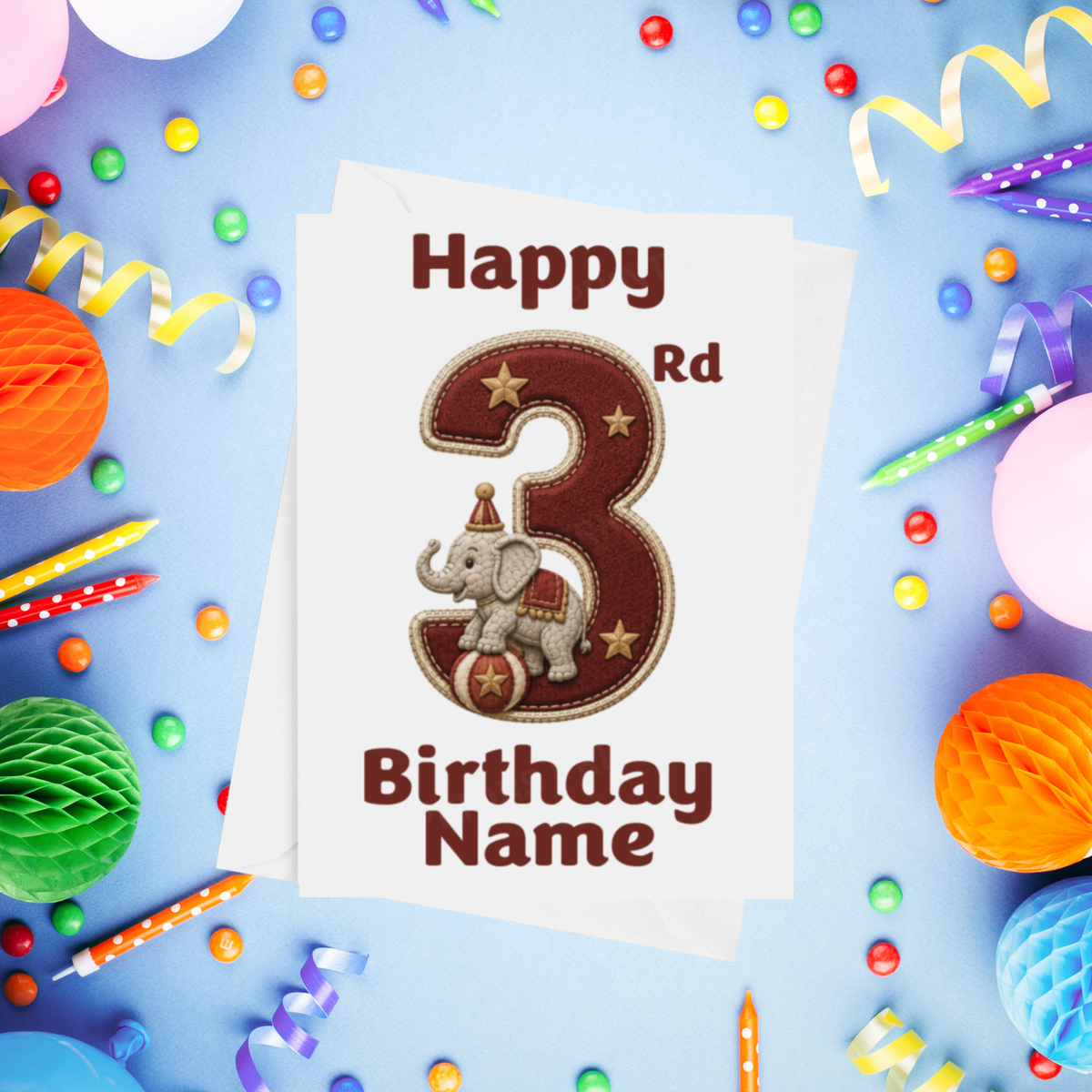 Circus Personalised Birthday Card Ages 1-9