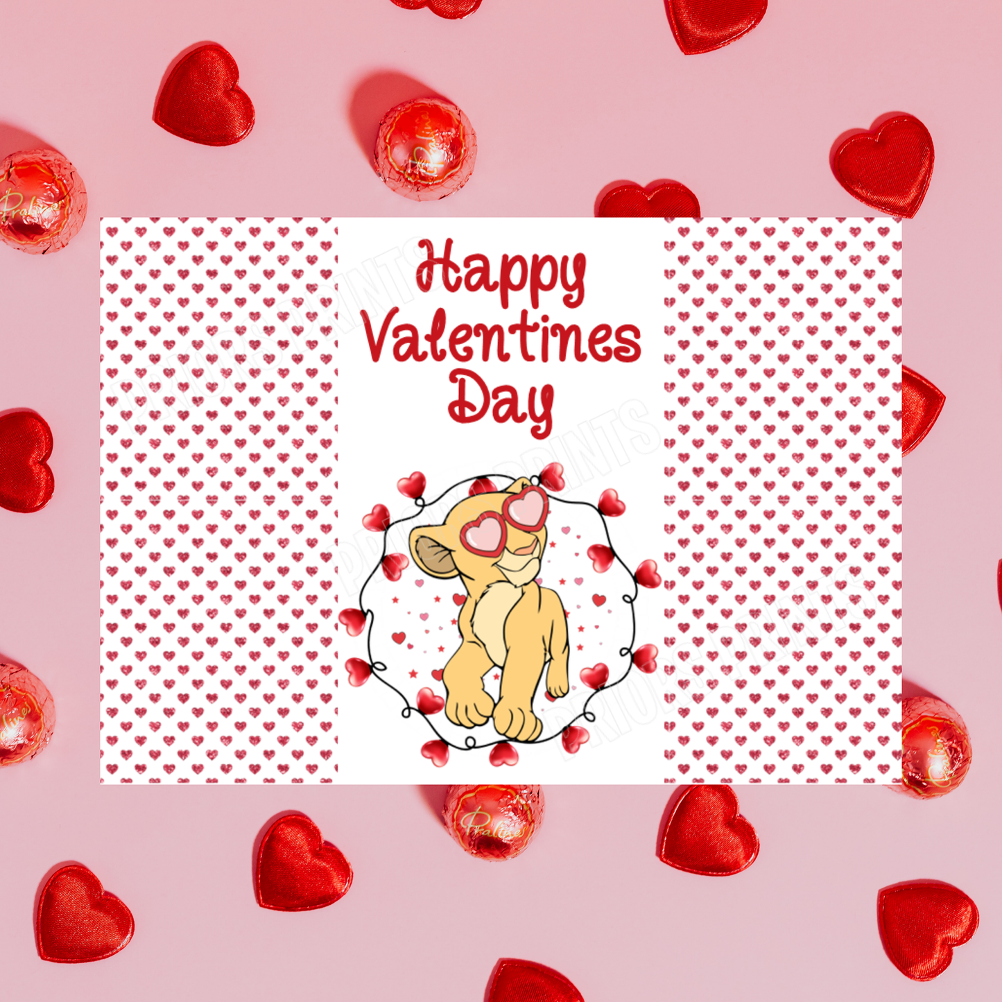 Disney Character Personalised Valentines Day Chocolate Bar Wrappers 2 I Minnie I Mickey I Winnie The Pooh I Lion King I Lady & The Tramp I Dumbo I Pluto