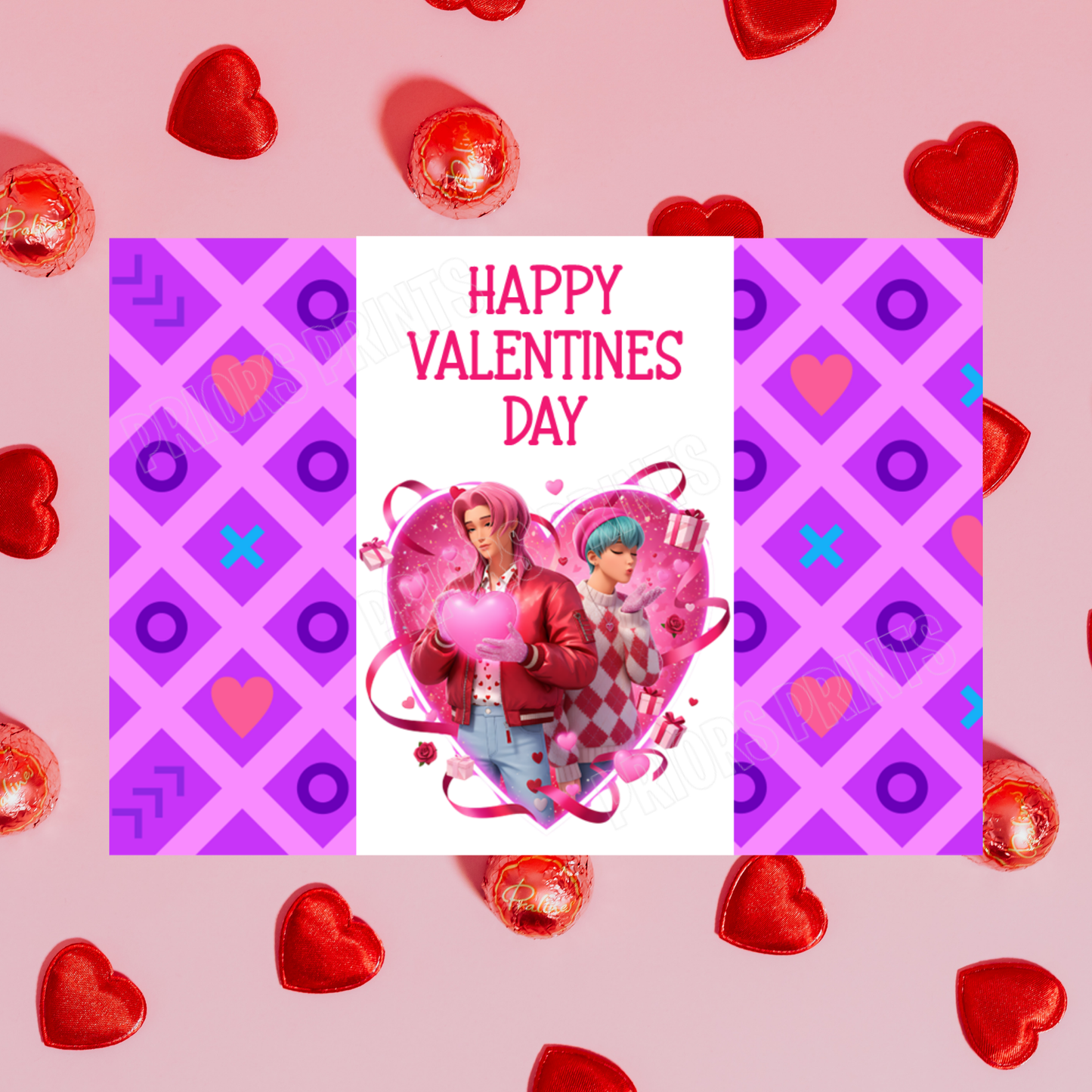 K-Pop demon Hunters Valentines Chocolate Bar Wrappers I Saja Boys I Jinu I Abs I Abby I Mystery I Romance I Baby i Huntrix