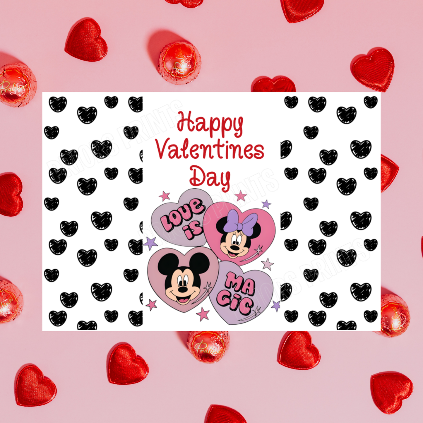 Mickey & Minnie Mouse Valentines Day Chocolate Bar Wrappers