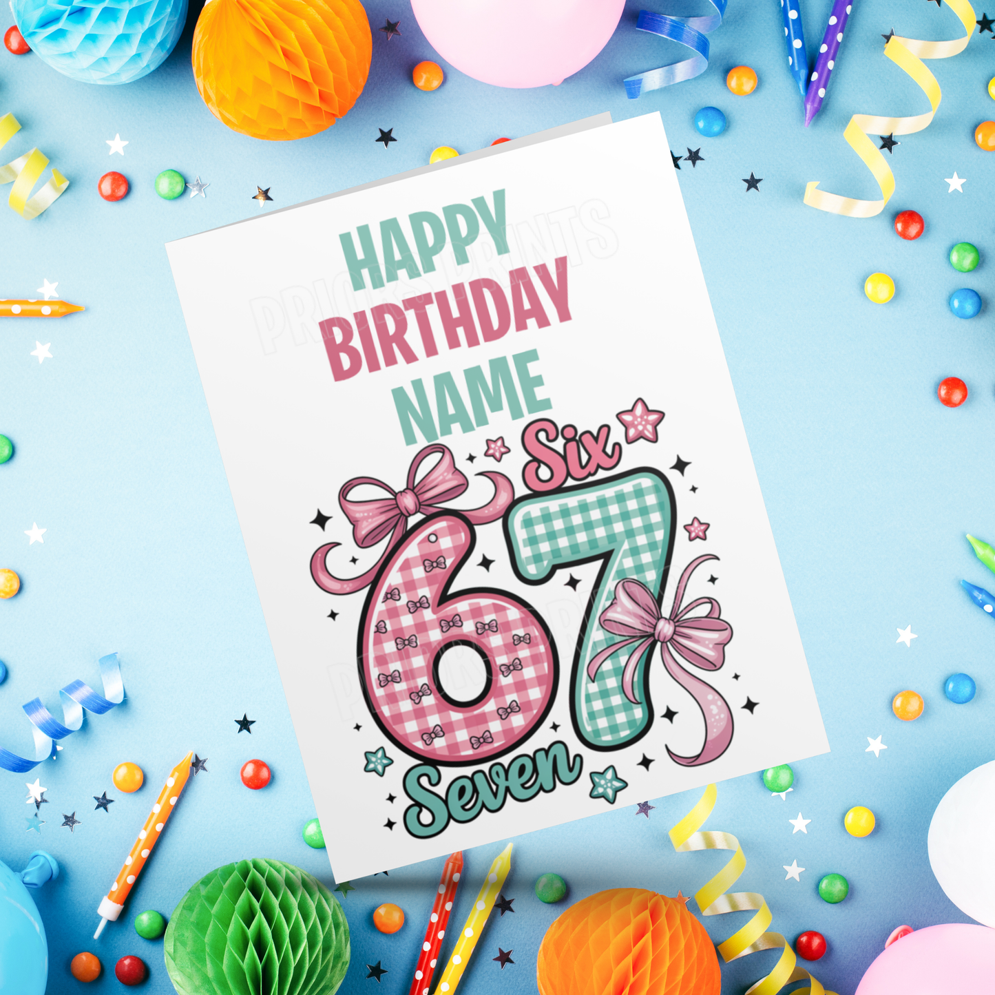 Six Seven Personalised Birthday Card 67 I Sixseven I 6 7