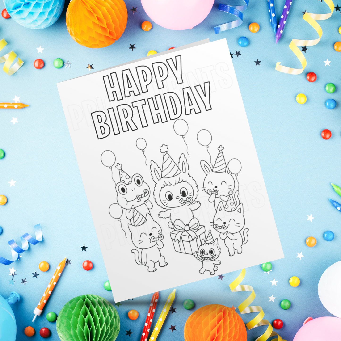 Colour Your Own Labubu Birthday Card