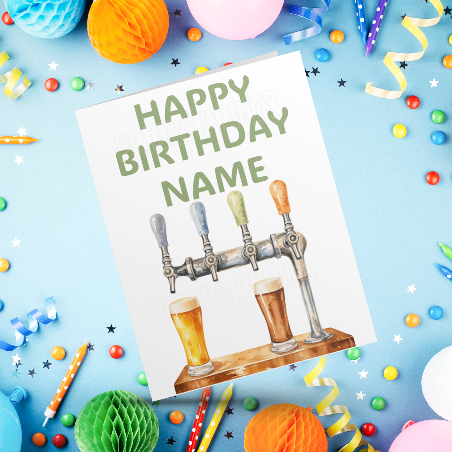 Personalised Beer Birthday Card