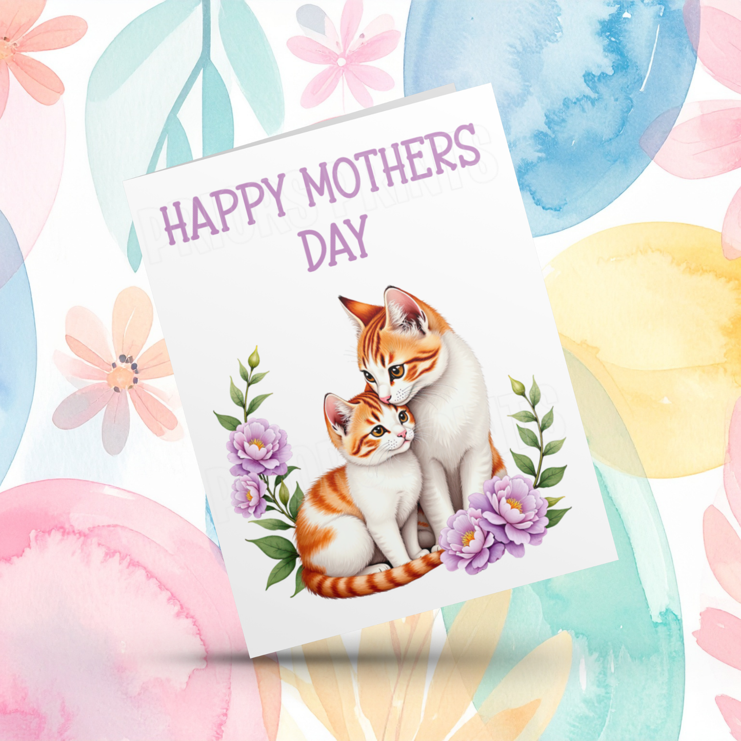 Cute Animals with Babies Happy Mothers Day Card