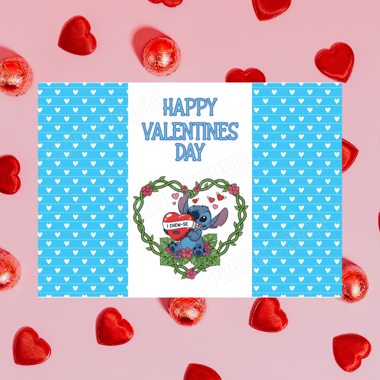 Lilo & Stitch Valentines Day Chocolate Bar Wrappers 2 I Stitch I Angel