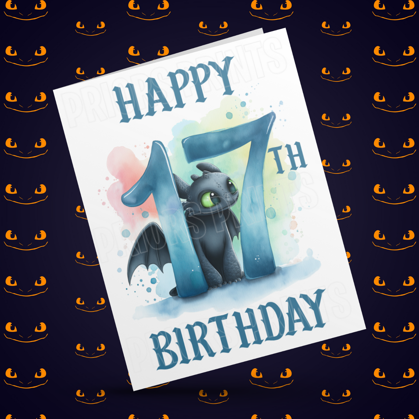 Personalised Toothless Birthday Card with Age 1-20 Years (How To Train Your Dragon)