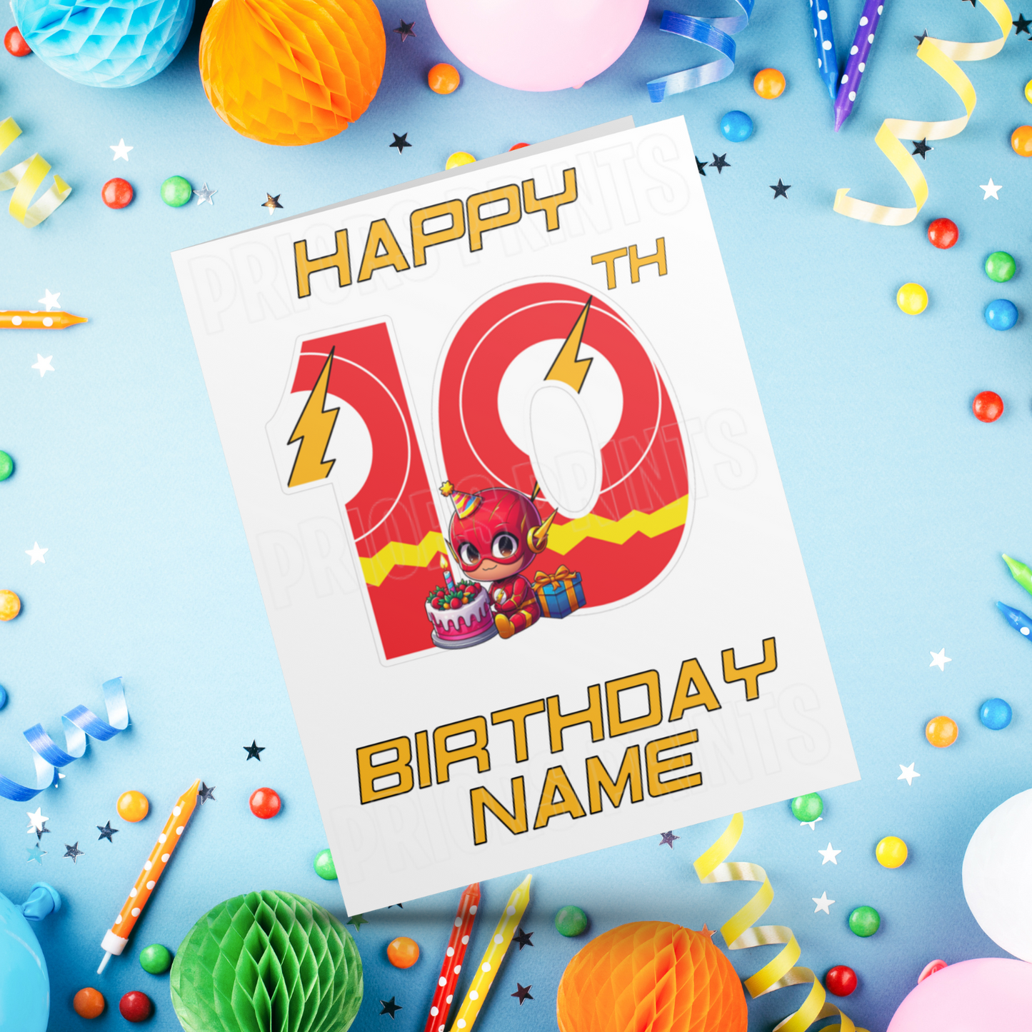 Personalised The Flash Birthday Card with Age 1-20 Years (Marvel)