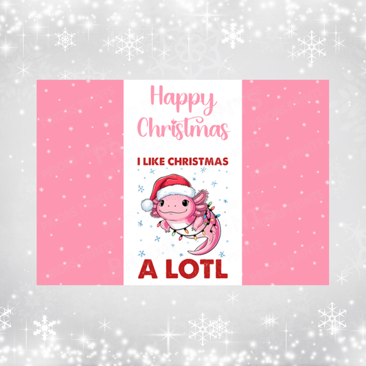 Axolotl Christmas Chocolate Bar Wrapper