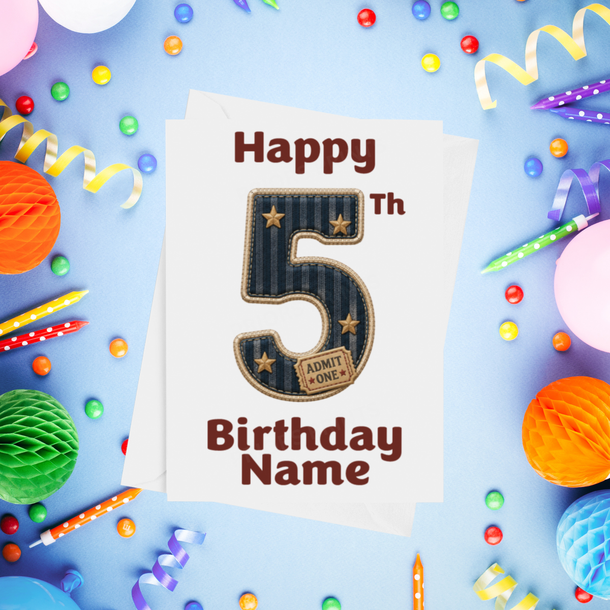 Circus Personalised Birthday Card Ages 1-9