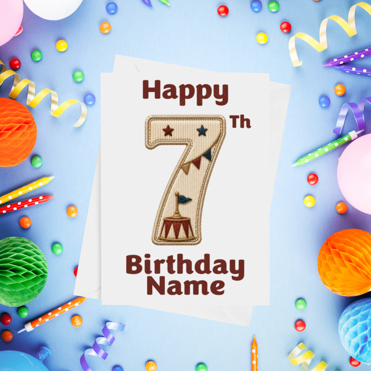 Circus Personalised Birthday Card Ages 1-9