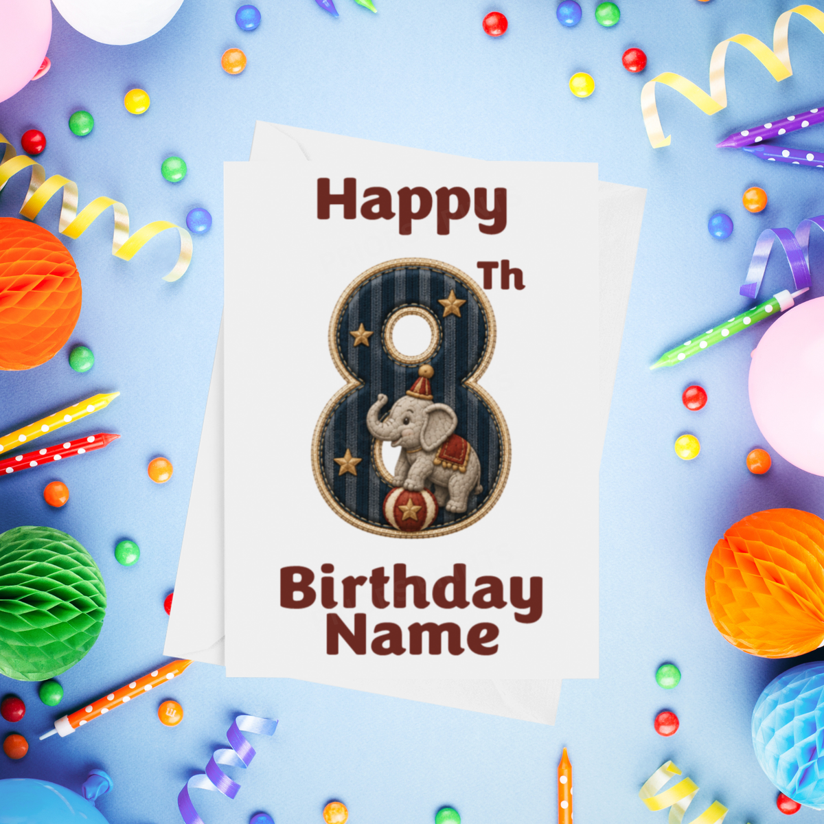 Circus Personalised Birthday Card Ages 1-9