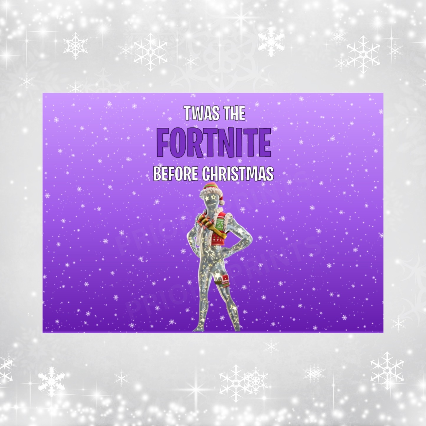 Fortnite Christmas Chocolate Bar Wrapper