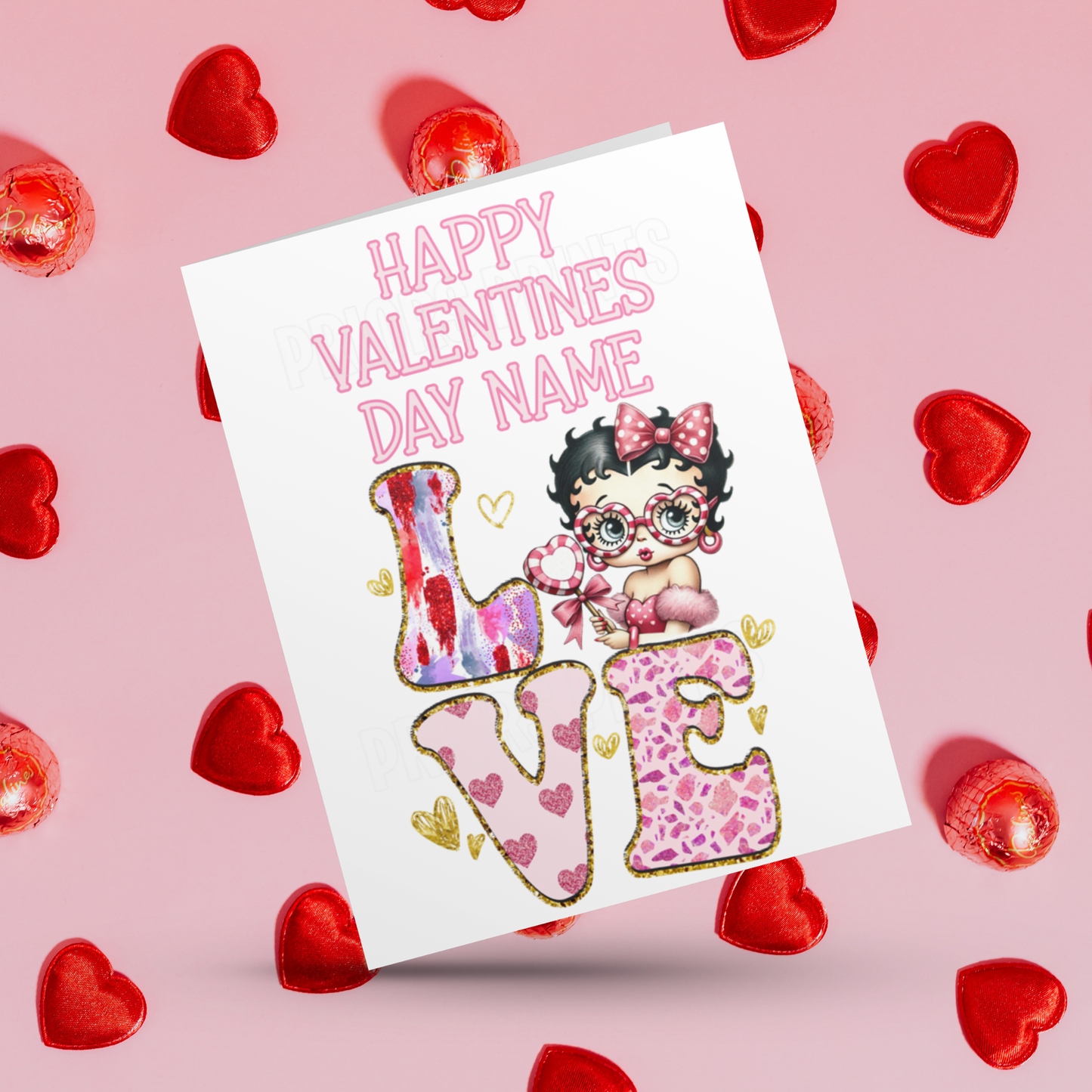 Love Personalised Valentines Day Card I Princess I Ariel I Belle I Cinderella I Jasmine I Snow White I Sonic I Stitch I Pikachu I Pooh Bear