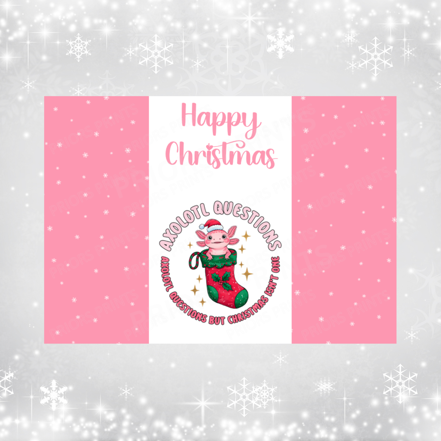 Axolotl Christmas Chocolate Bar Wrapper