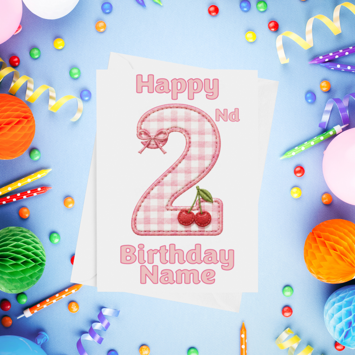 Cherry Personalised Birthday Card Ages 1-9
