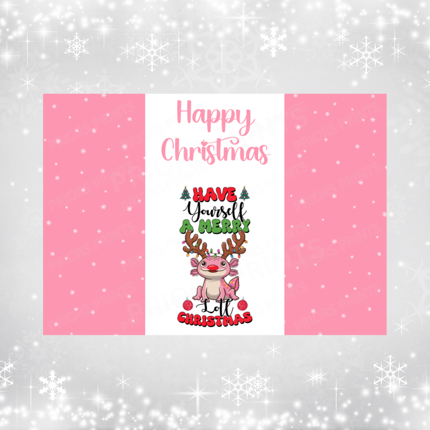 Axolotl Christmas Chocolate Bar Wrapper