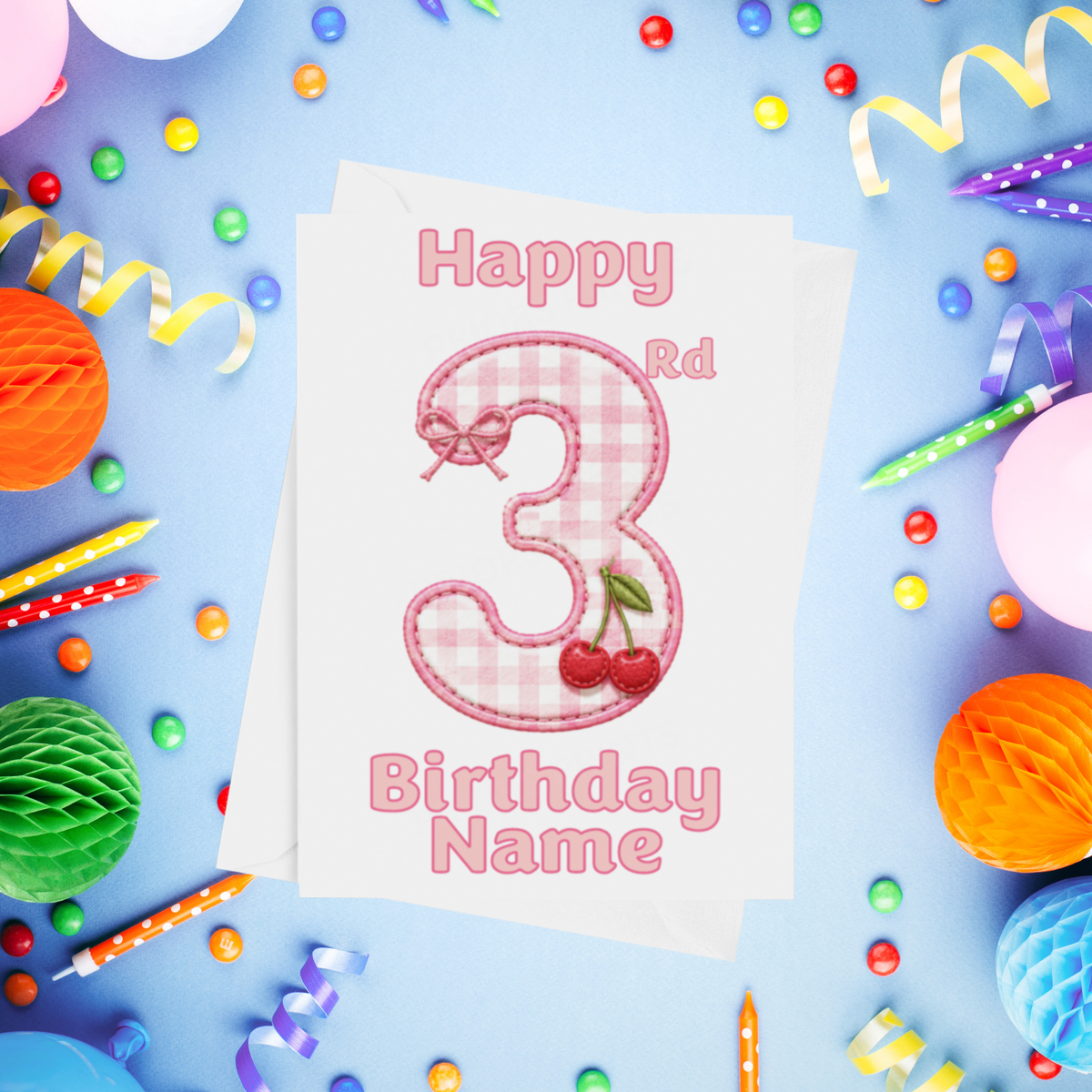 Cherry Personalised Birthday Card Ages 1-9