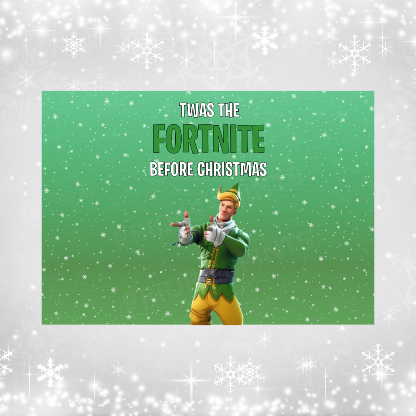 Fortnite Christmas Chocolate Bar Wrapper