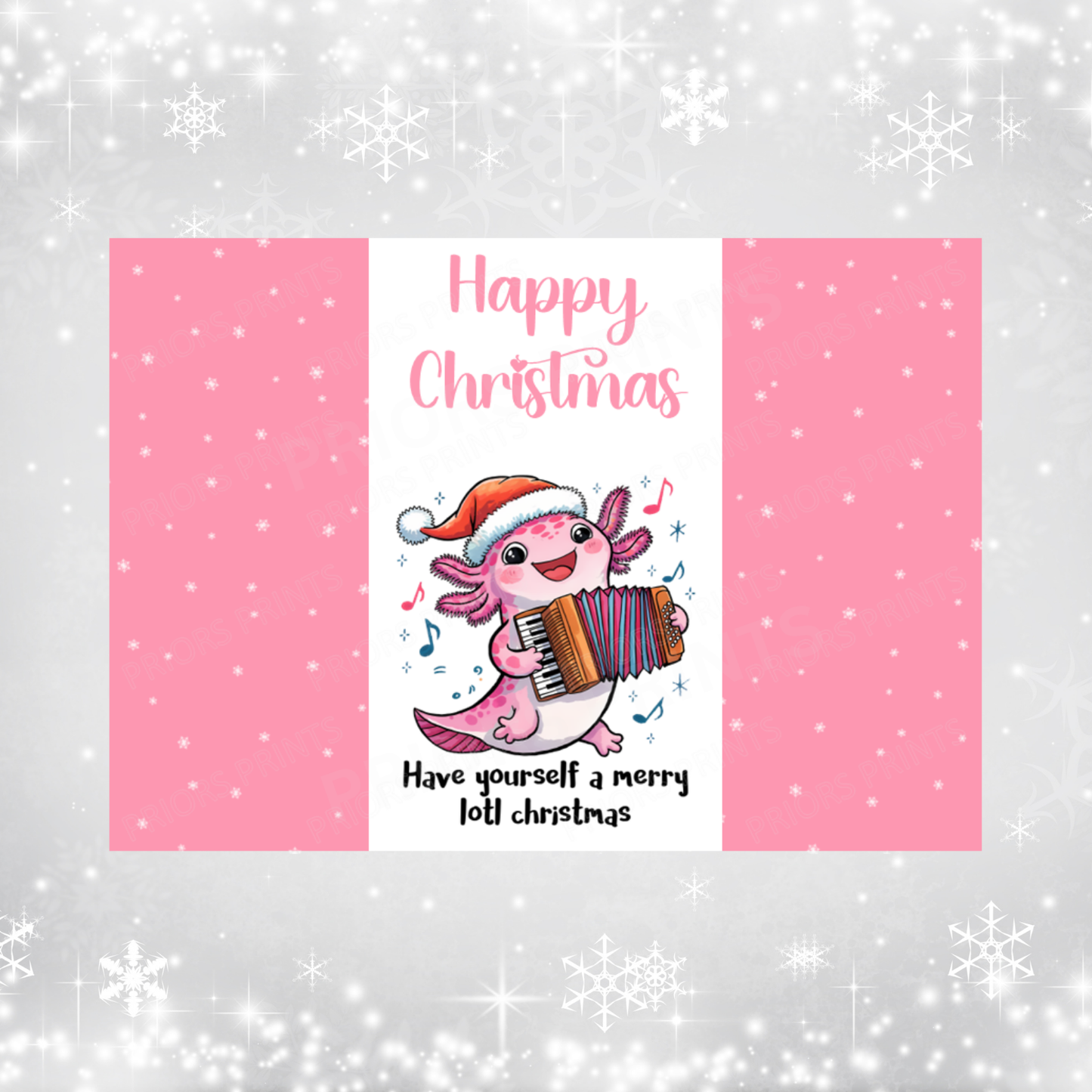 Axolotl Christmas Chocolate Bar Wrapper