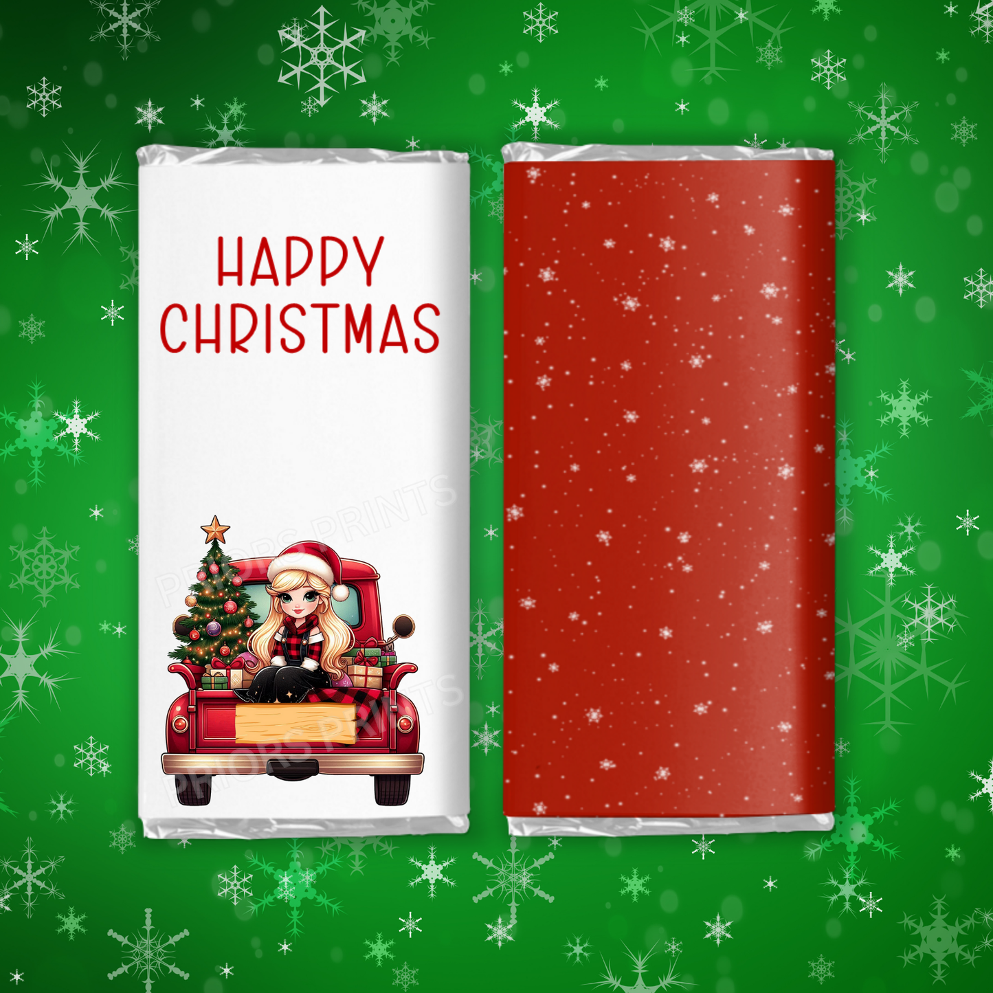 Characters in Truck Christmas Chocolate Bar Wrapper