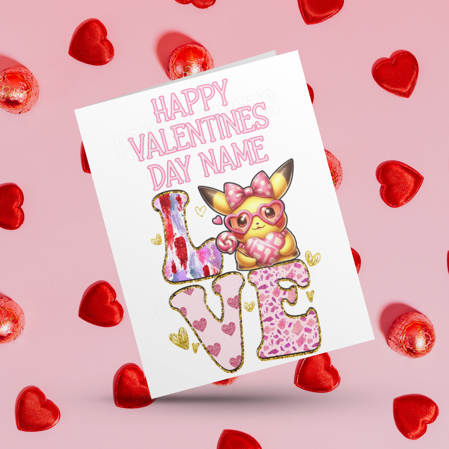 Love Personalised Valentines Day Card I Princess I Ariel I Belle I Cinderella I Jasmine I Snow White I Sonic I Stitch I Pikachu I Pooh Bear