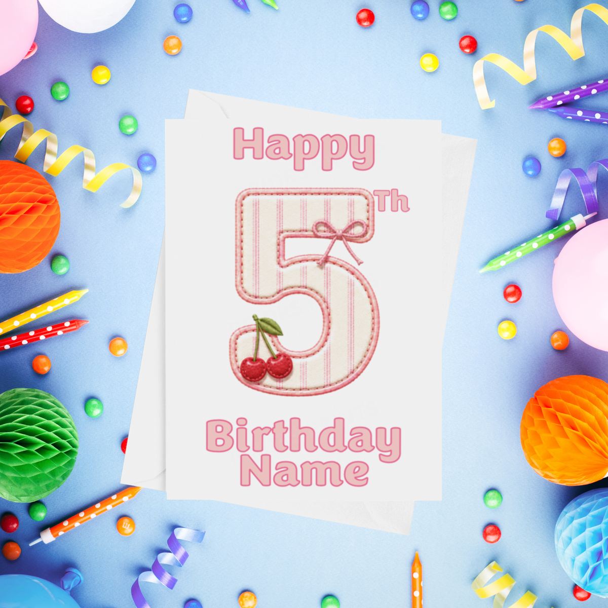 Cherry Personalised Birthday Card Ages 1-9