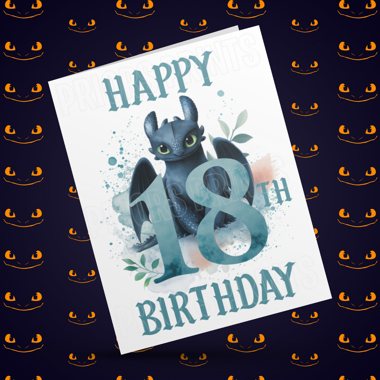 Personalised Toothless Birthday Card with Age 1-20 Years (How To Train Your Dragon)