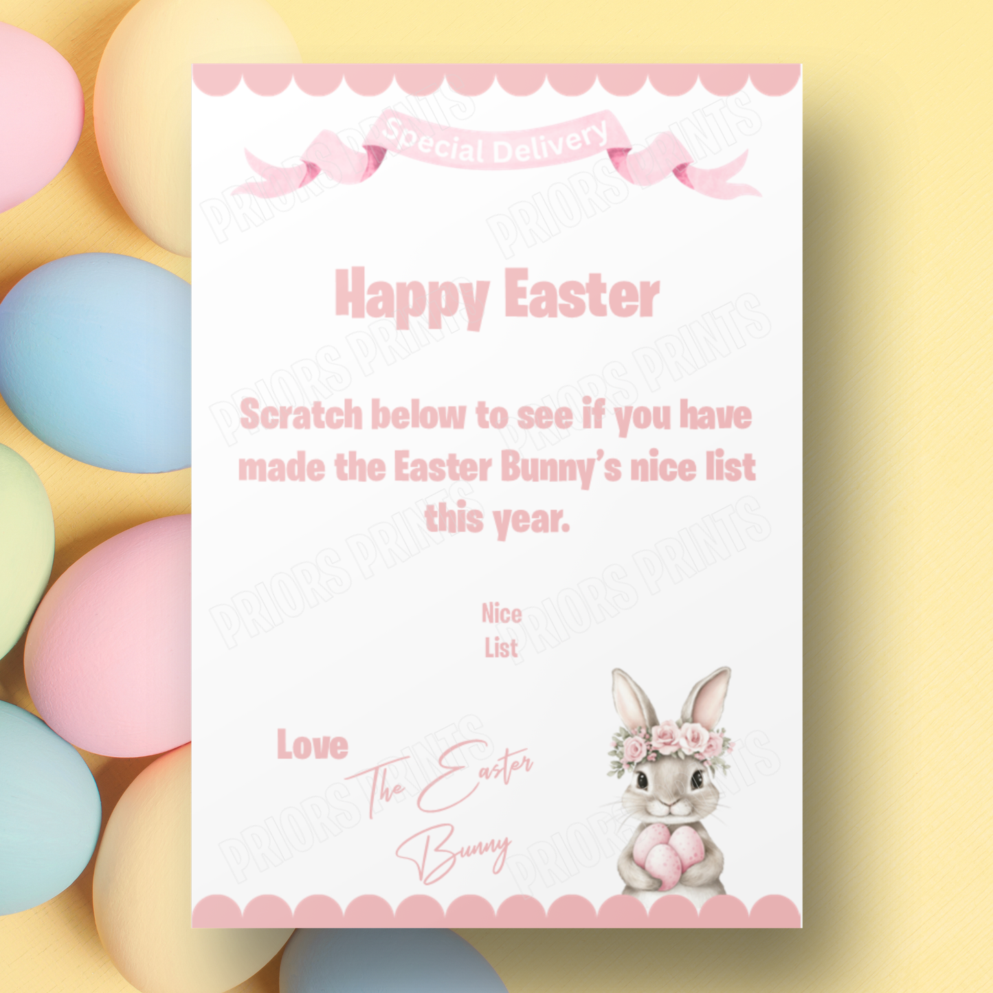 A5 Easter Bunny Scratch Card