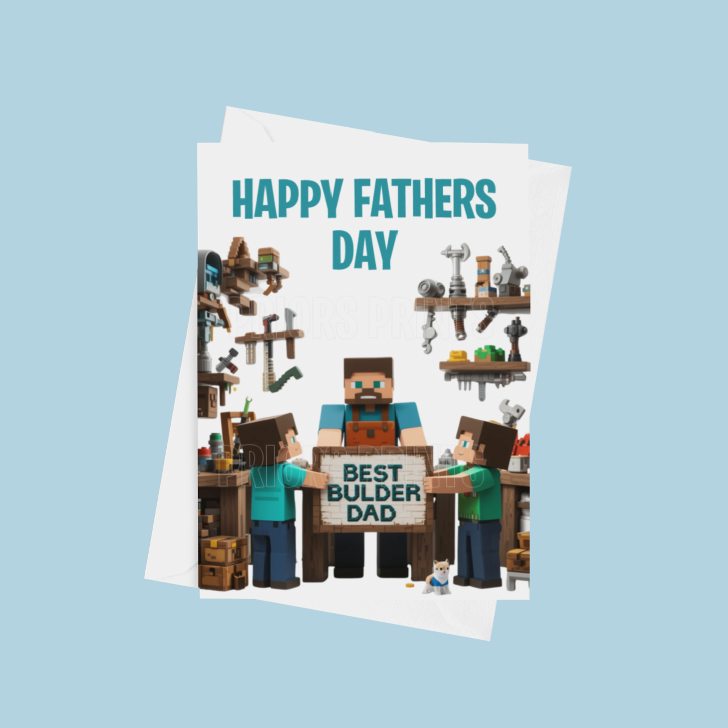 Minecraft Fathers Day Card