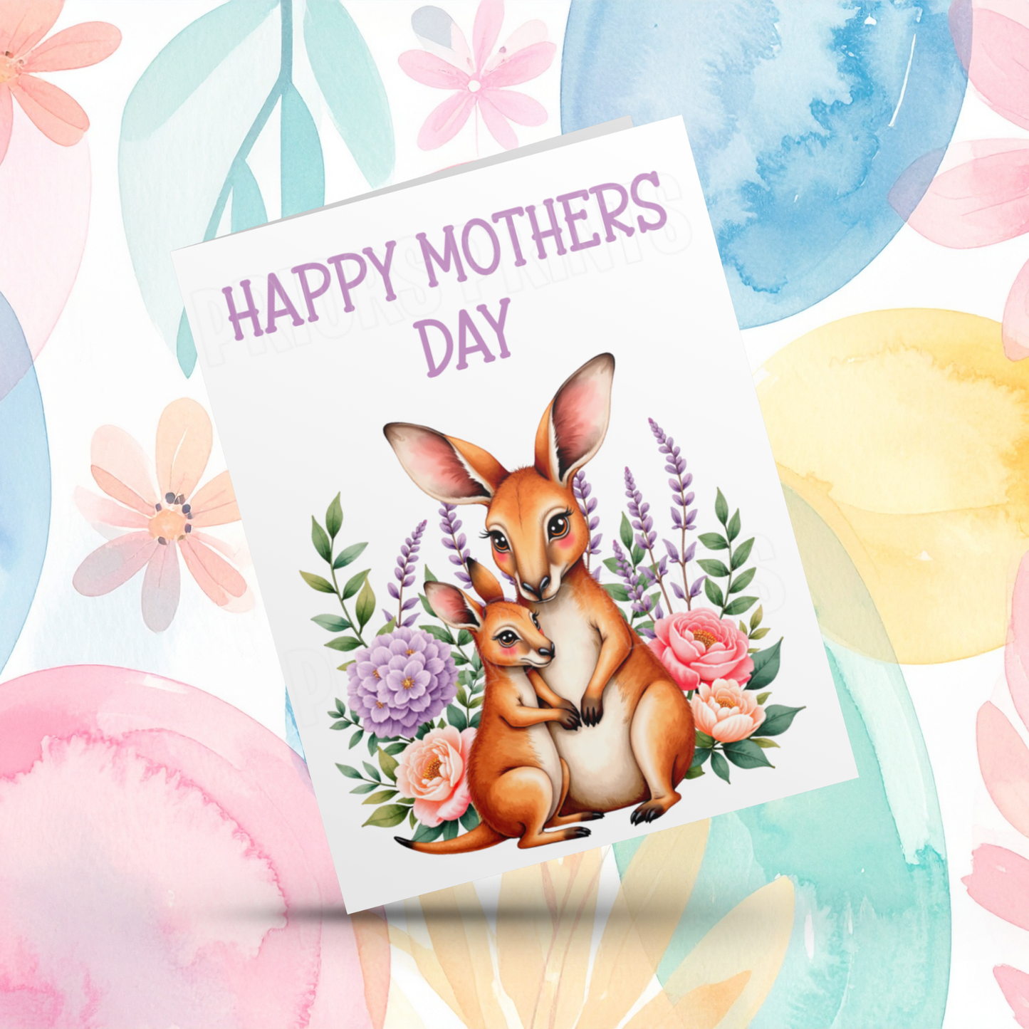 Cute Animals with Babies Happy Mothers Day Card