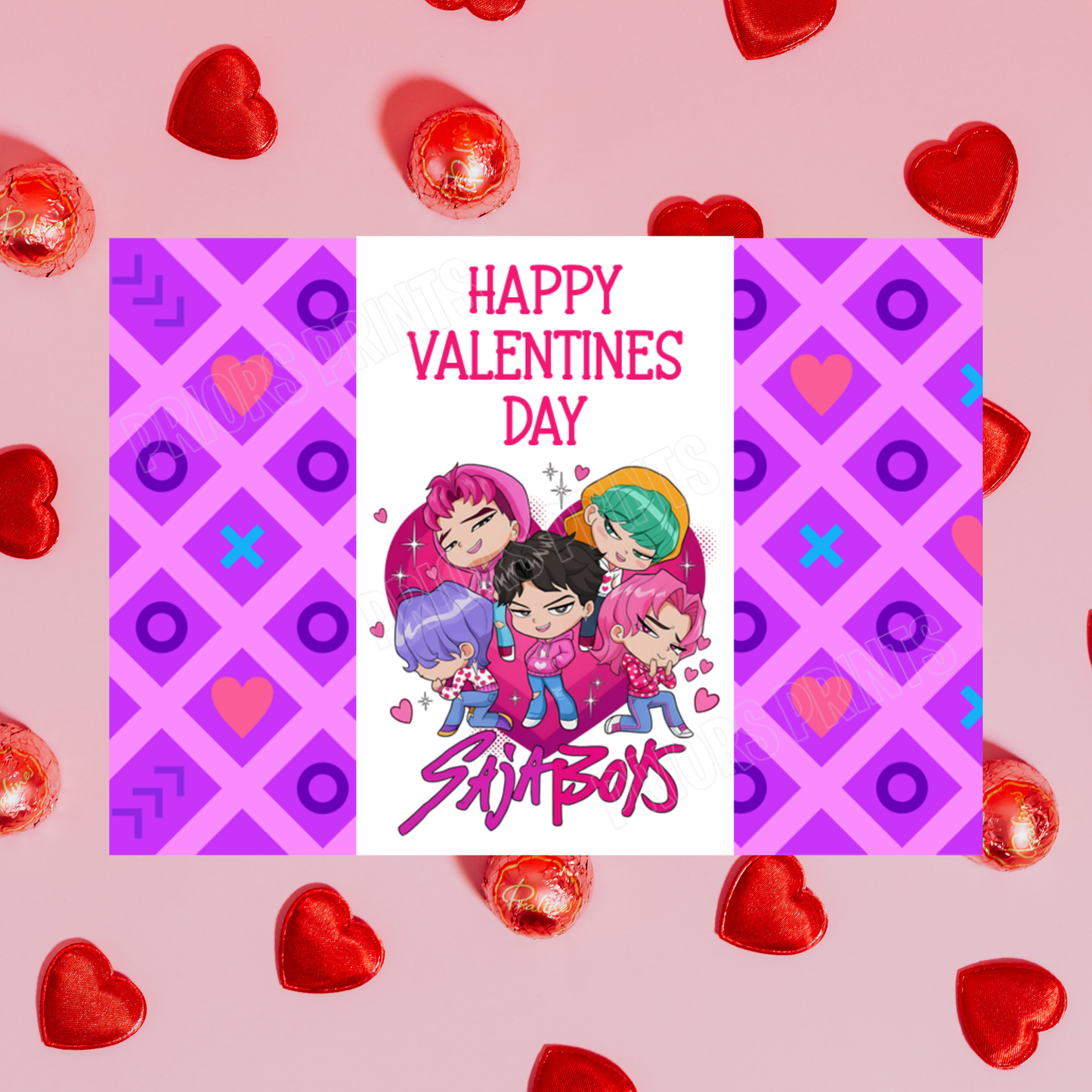 K-Pop demon Hunters Valentines Chocolate Bar Wrappers I Saja Boys I Jinu I Abs I Abby I Mystery I Romance I Baby i Huntrix