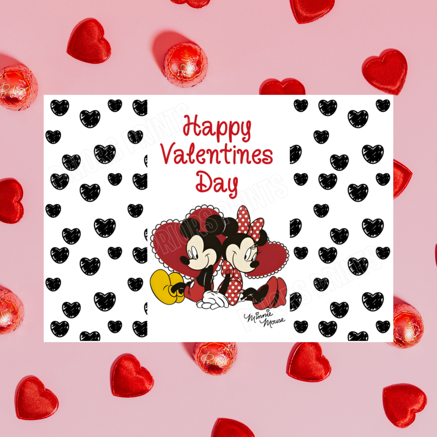 Mickey & Minnie Mouse Valentines Day Chocolate Bar Wrappers