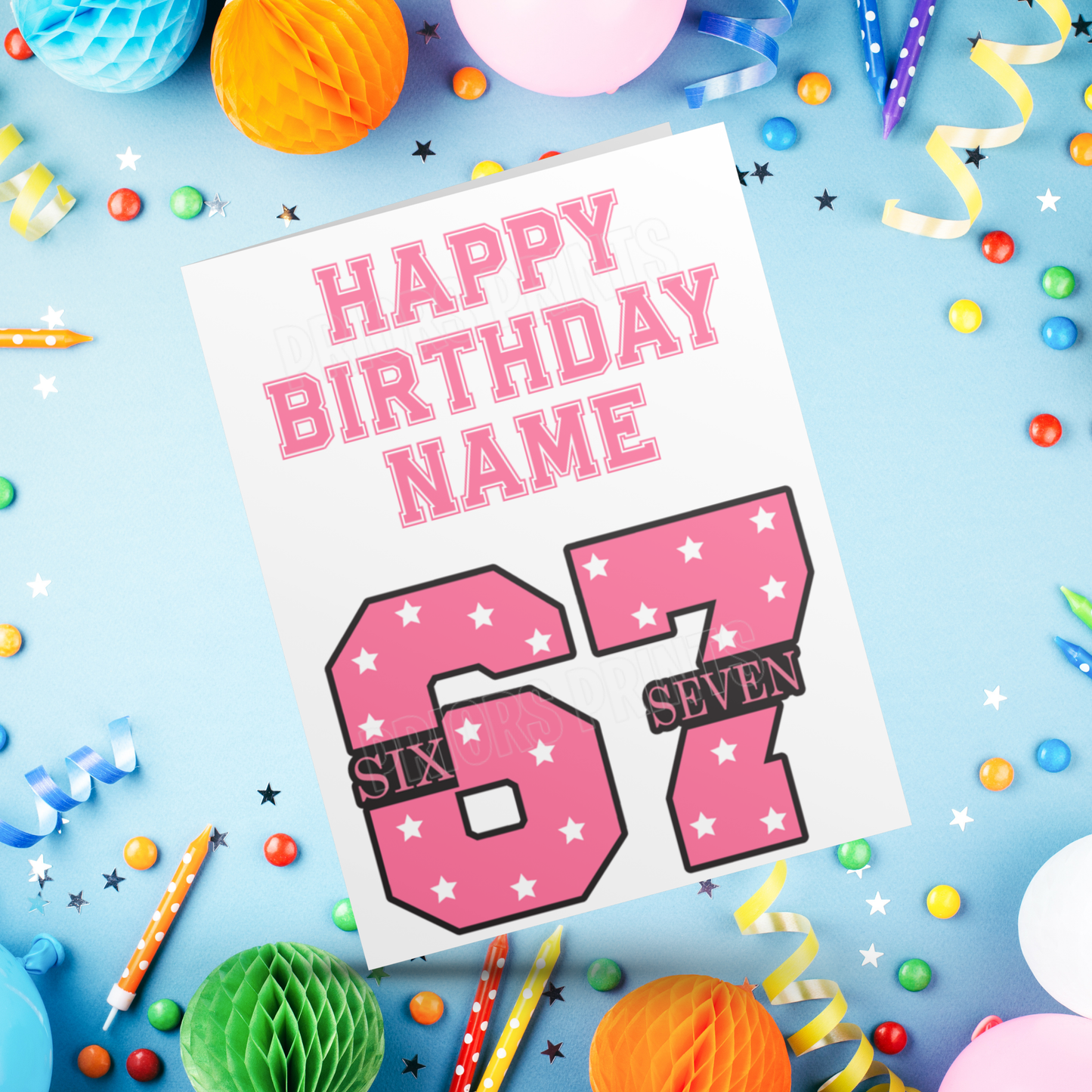 Six Seven Personalised Birthday Card 67 I Sixseven I 6 7