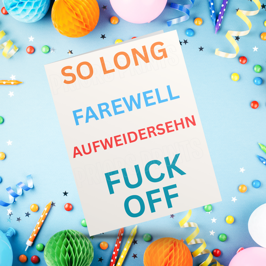 Funny Leaving Card with Swear Word