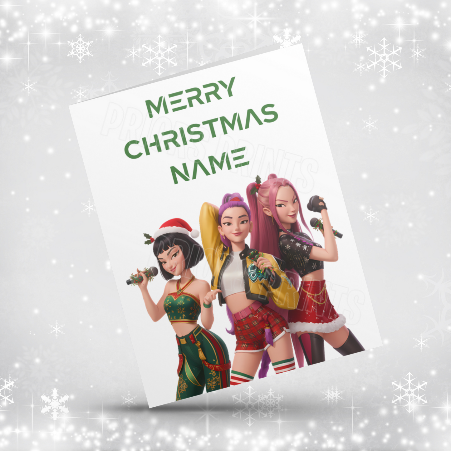K Pop Demon Hunters Personalised Christmas Card NEW