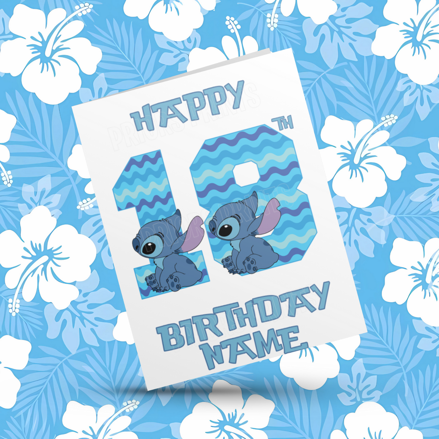 Personalised Stitch Birthday Card with Age 1-20 Years