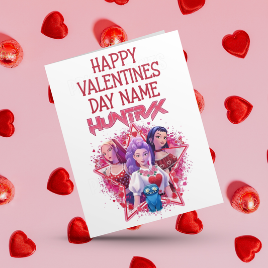 Personalised K Pop Girls Valentines Day Card