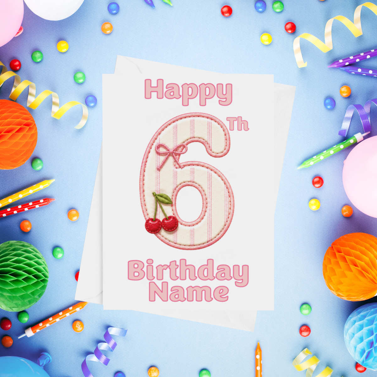Cherry Personalised Birthday Card Ages 1-9