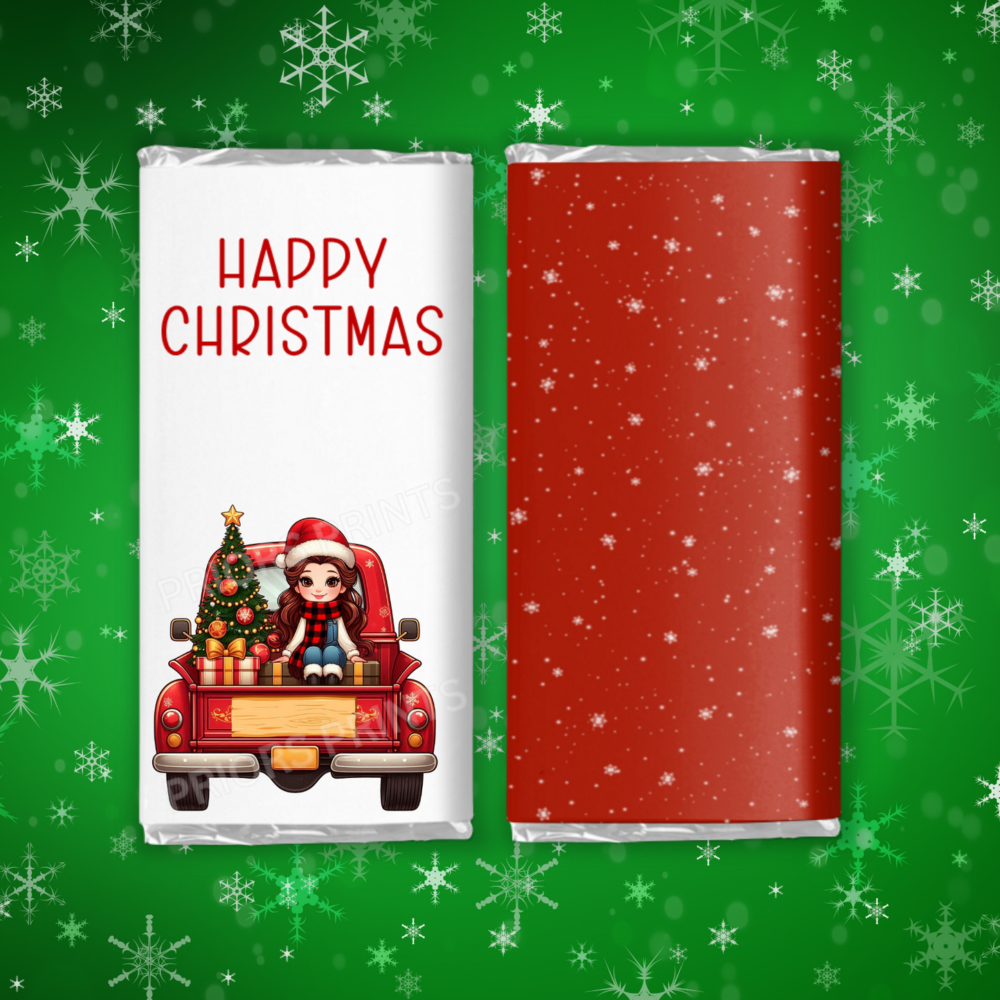 Characters in Truck Christmas Chocolate Bar Wrapper