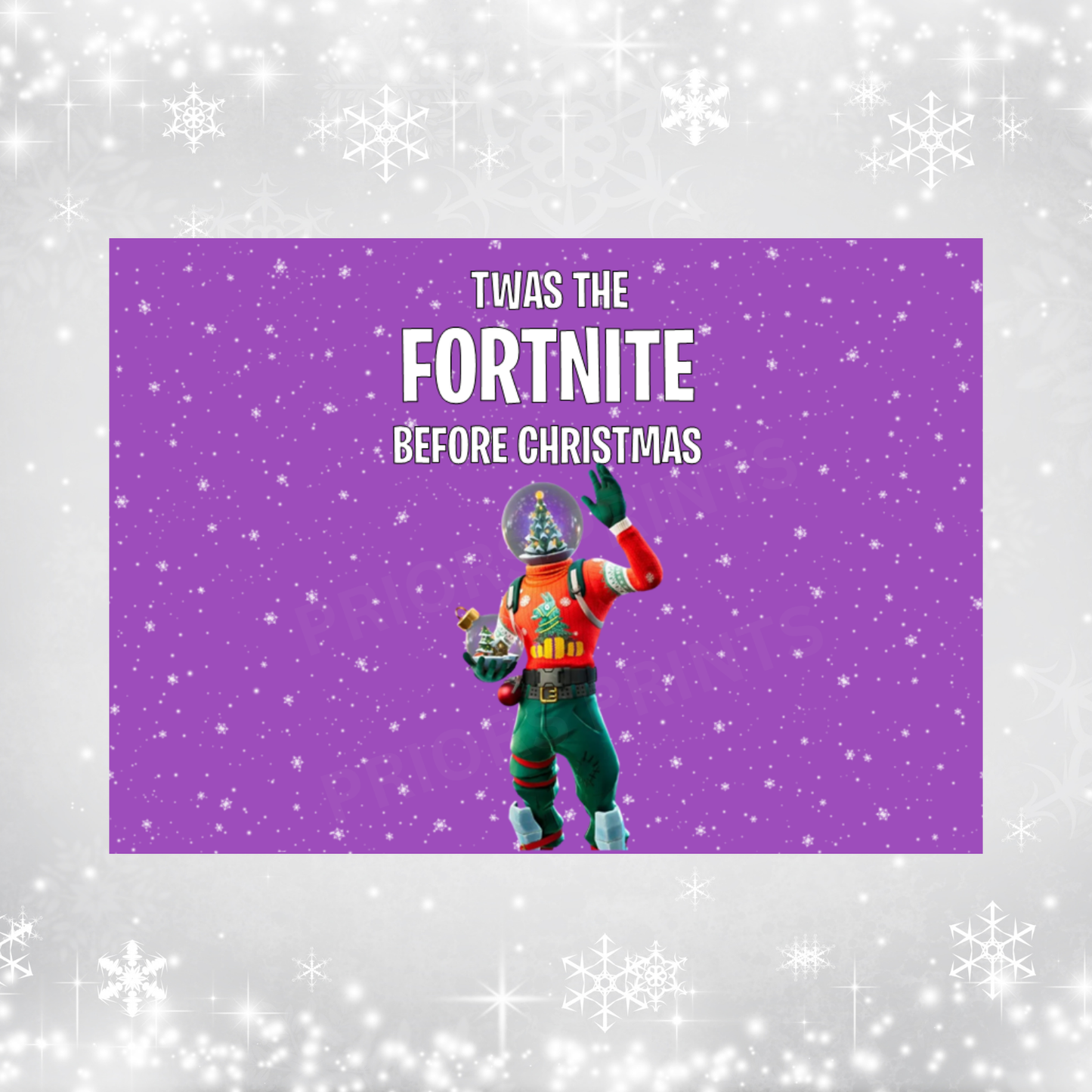 Fortnite Christmas Chocolate Bar Wrapper