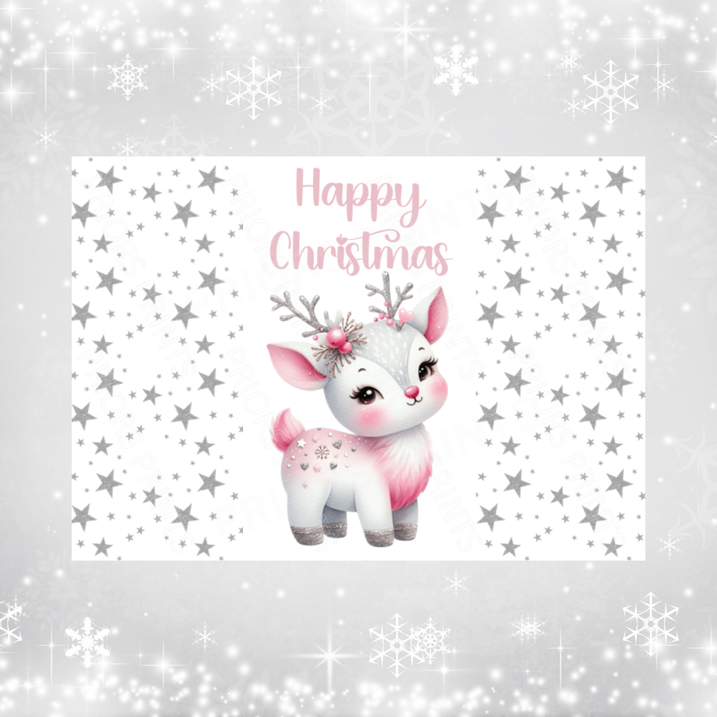 Pink & Silver Christmas Chocolate Bar Wrapper