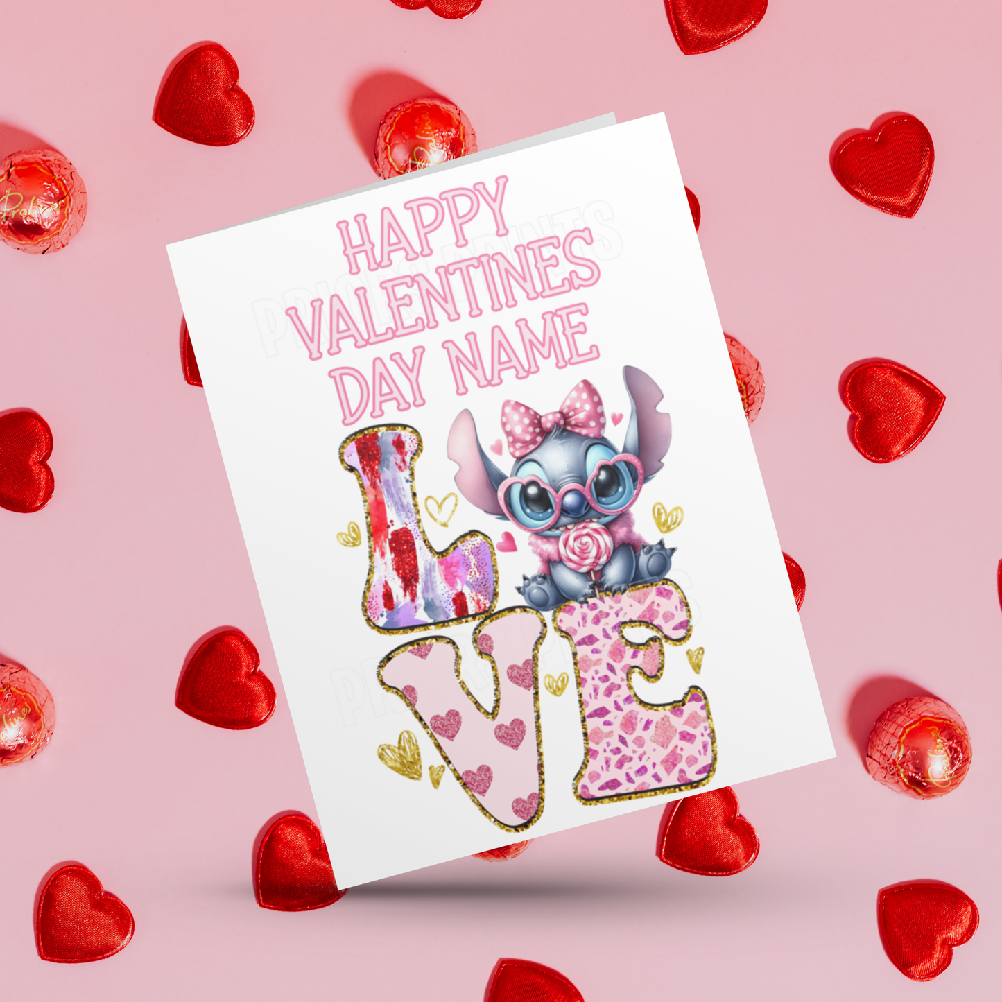 Love Personalised Valentines Day Card I Princess I Ariel I Belle I Cinderella I Jasmine I Snow White I Sonic I Stitch I Pikachu I Pooh Bear