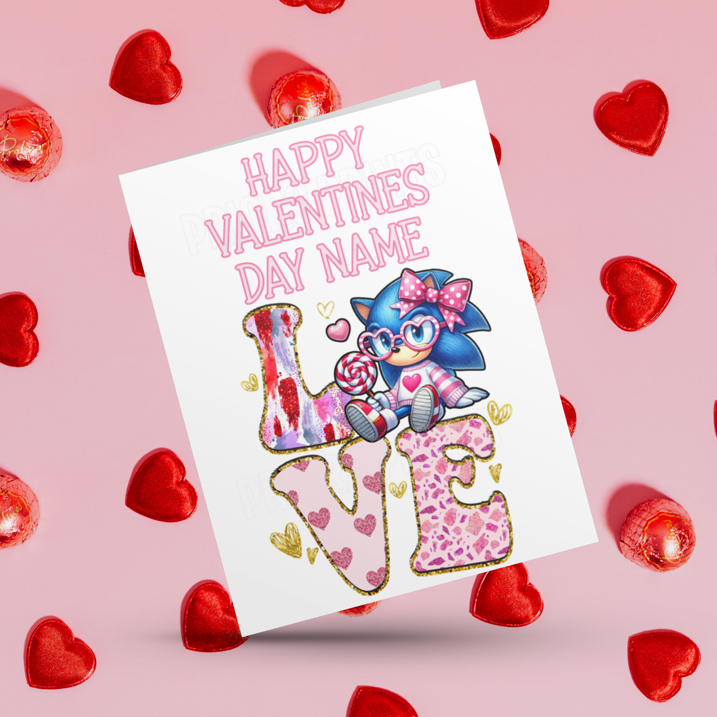Love Personalised Valentines Day Card I Princess I Ariel I Belle I Cinderella I Jasmine I Snow White I Sonic I Stitch I Pikachu I Pooh Bear