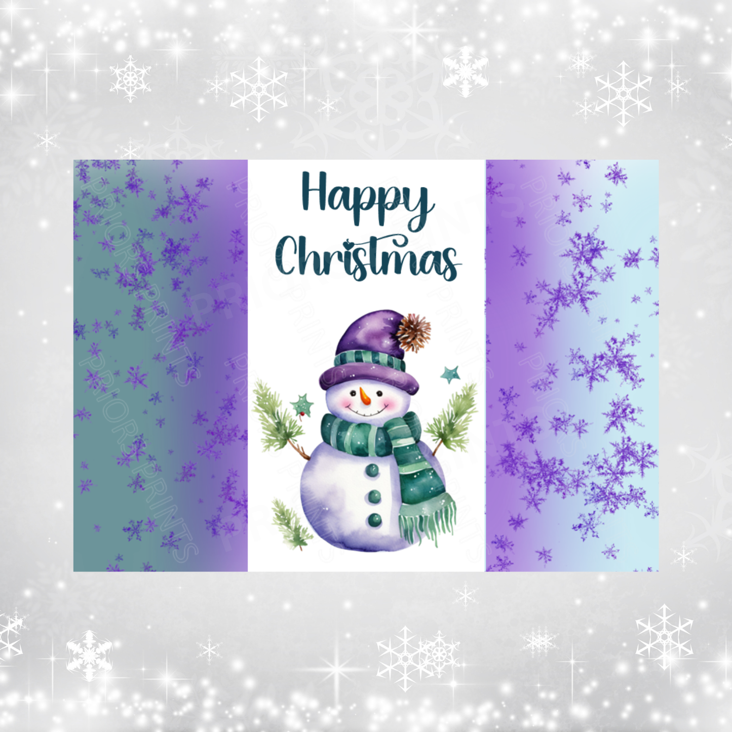Purple Christmas Chocolate Bar Wrapper