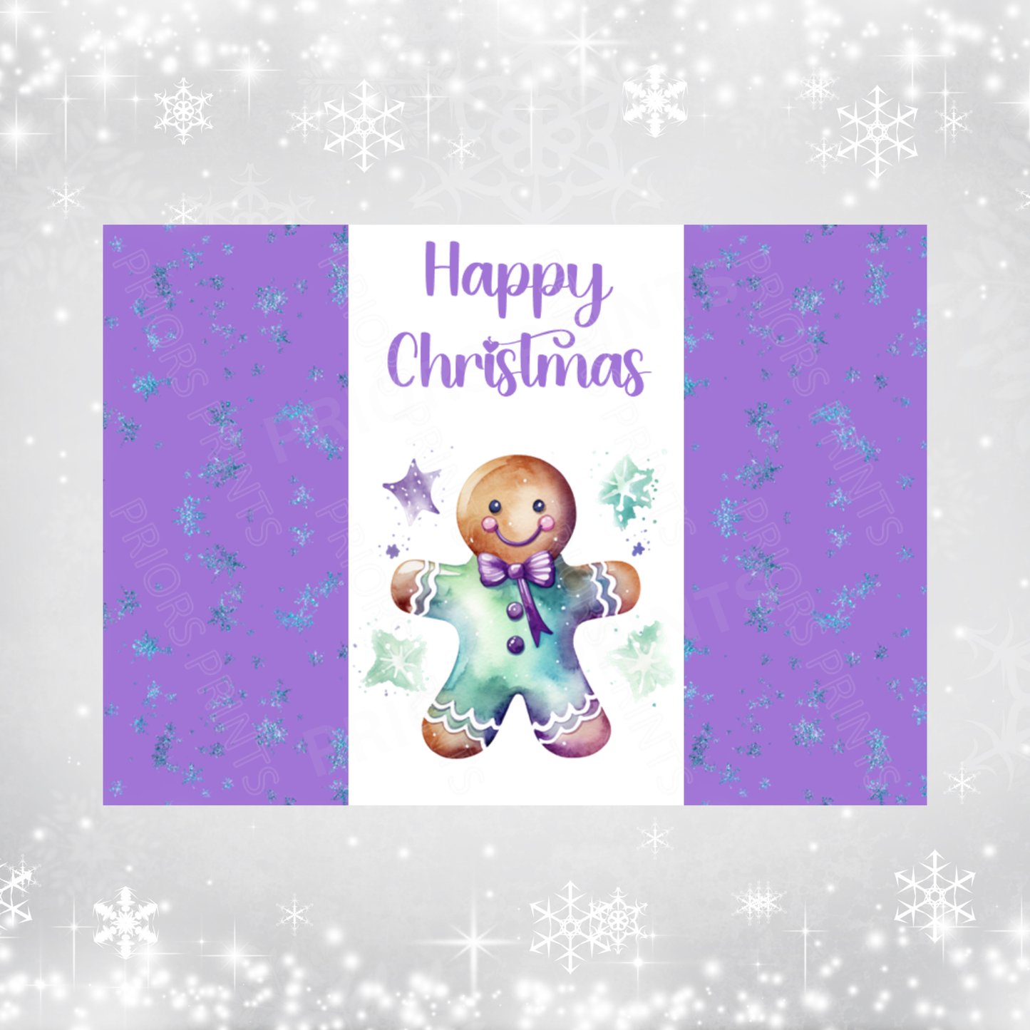 Purple Christmas Chocolate Bar Wrapper