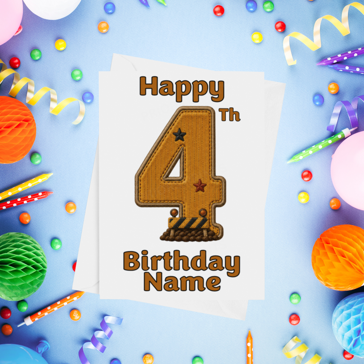 Diggers Personalised Birthday Card Ages 1-9