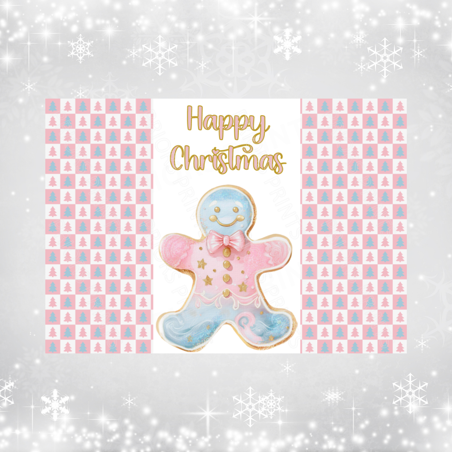 Cute Pastel Christmas Chocolate Bar Wrapper