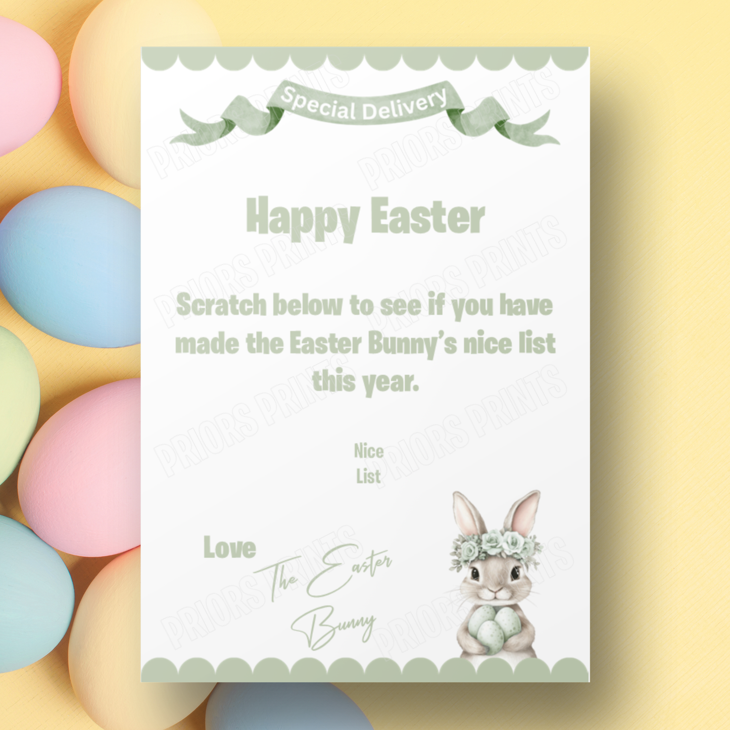 A5 Easter Bunny Scratch Card